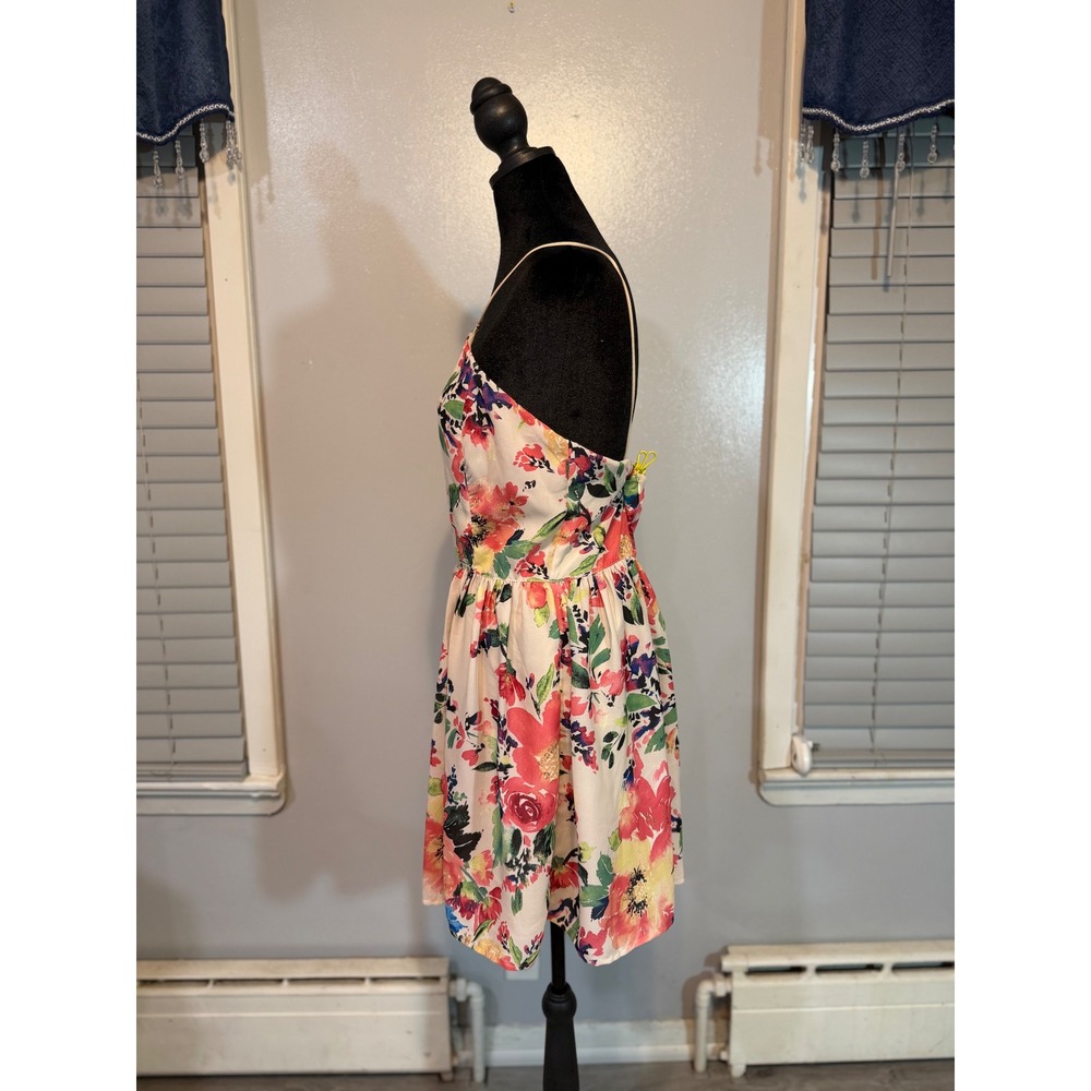 Antix Floral Halter Skater Dress Cottagecore Open Back Sundress Fit & Flare -L - Picture 4 of 9